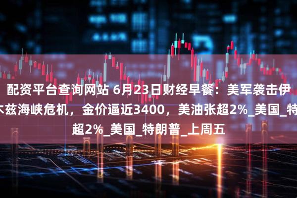 配资平台查询网站 6月23日财经早餐：美军袭击伊朗引发霍尔木兹海峡危机，金价逼近3400，美油张超2%_美国_特朗普_上周五